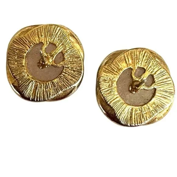 Rose quartz gold tone post earrings - Picture 5 of 6